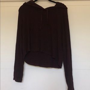 Long sleeve crop hoodie